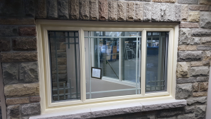 End Vent Window Style, Vinyl Window, Brick to Brick, Cream Colour, Renova